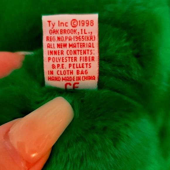 TY BEANIE BABY Erin *ULTRA RARE *Vtg Collectible  Green  BEAR 1996 14" NWT - Picture 7 of 10